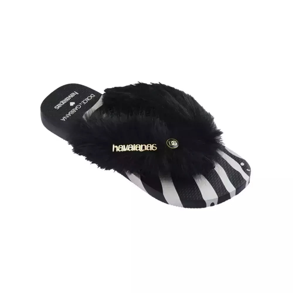 Dolce&Gabbana x Havaianas Chinelo "Top Faux Fur" Leopard