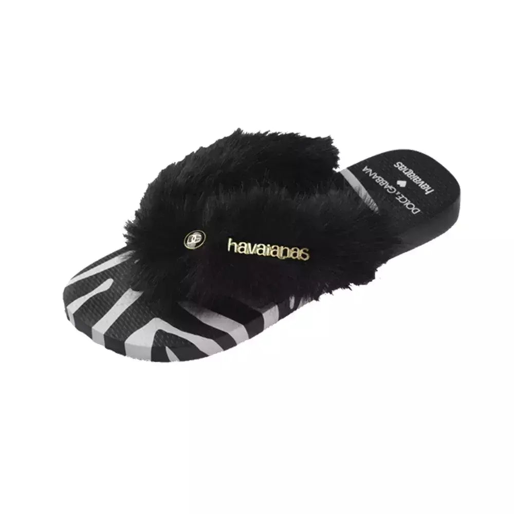 Dolce&Gabbana x Havaianas Chinelo "Top Faux Fur" Leopard