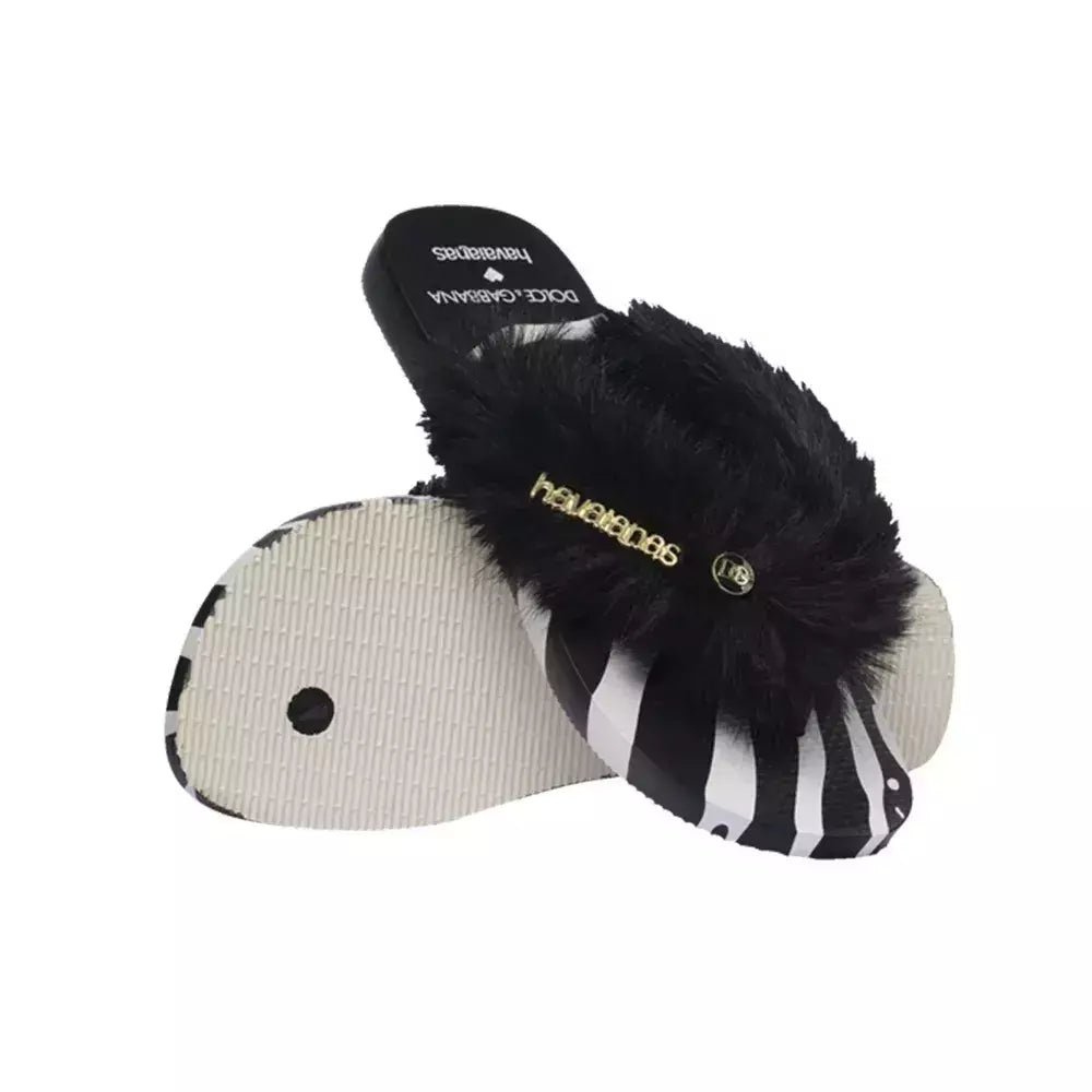 Dolce&Gabbana x Havaianas Chinelo "Top Faux Fur" Leopard