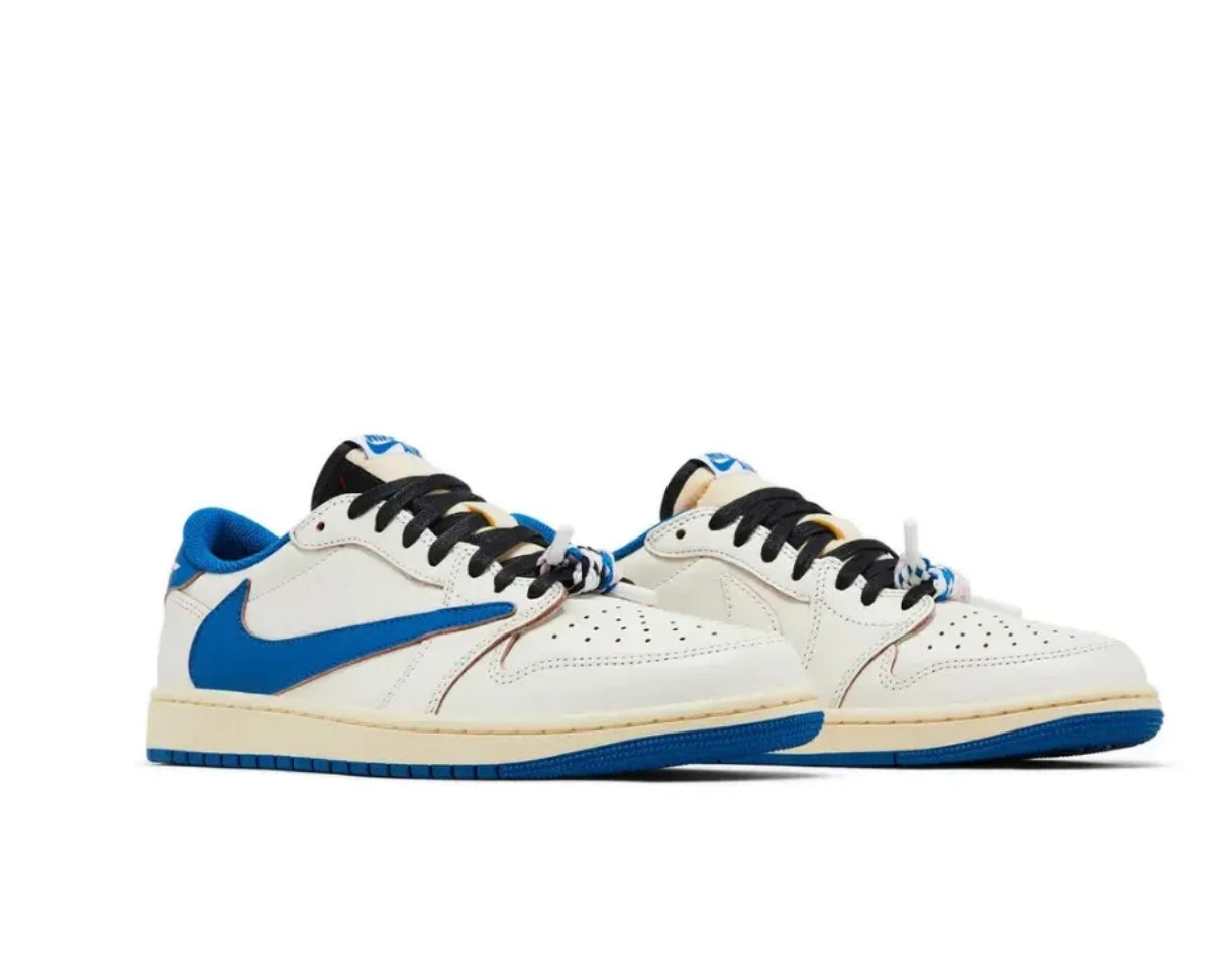 Fragment x Travis Scott x Air Jordan 1 Low OG “Sail Military Blue”