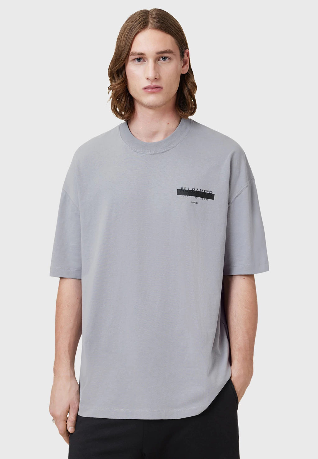 Camiseta AllSaints “Redact” Halfpipe Grey