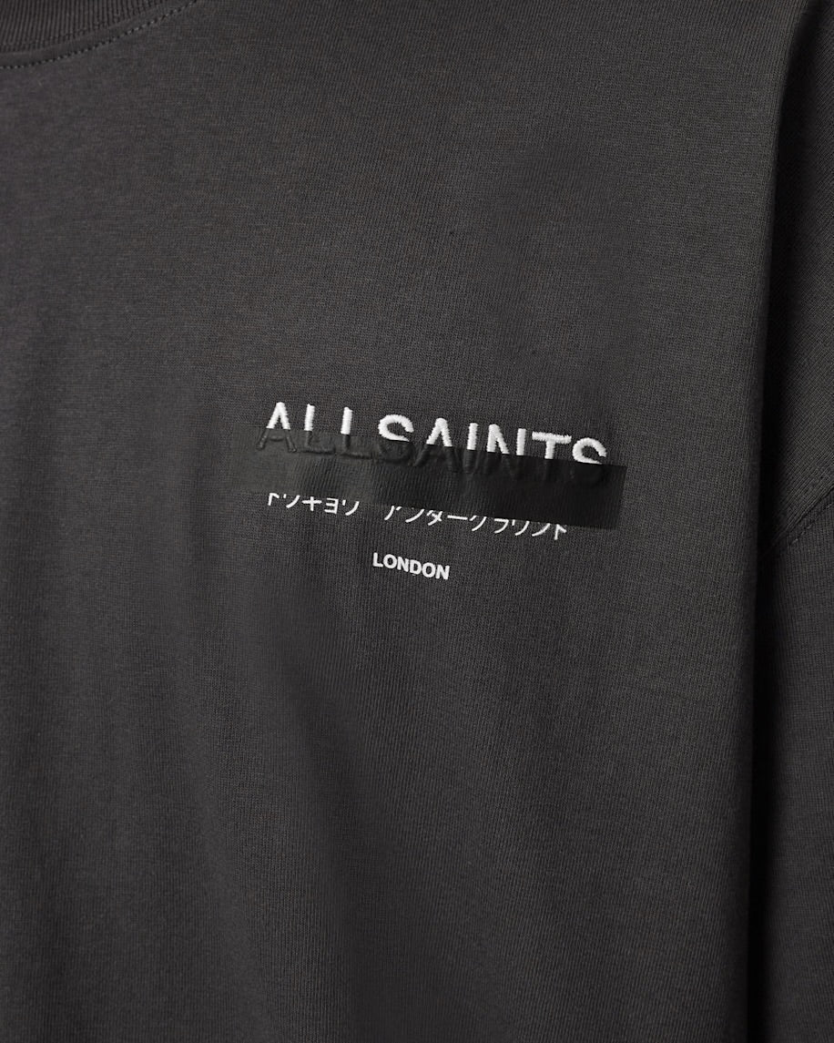 Camiseta Allsaints “Redact” Washed Black