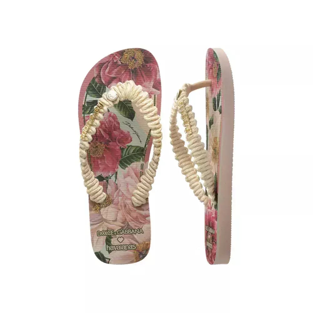 Dolce&Gabbana x Havaianas Chinelo "Top Florals Rosa Ballet"